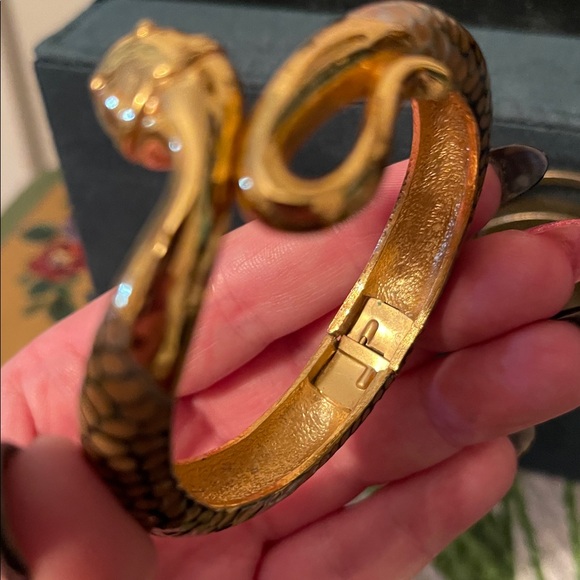 Vintage Diane Von Furstenberg (DVF) Enamel Snake Clamper Bracelet - Picture 7 of 7